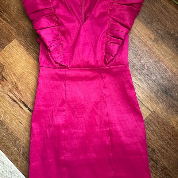 DO+BE Vibrant Pink Mini Dress with Ruffle Detail - Picture 2 of 7